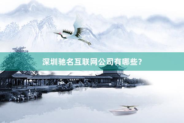 深圳驰名互联网公司有哪些？